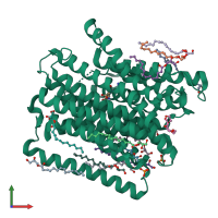 PDB entry 5oxk coloured by chain, front view.