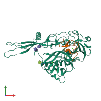 PDB entry 5oy9 coloured by chain, front view.