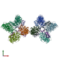 PDB entry 5oya coloured by chain, front view.