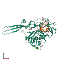PDB entry 5oyl coloured by chain, front view.