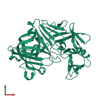 PDB entry 5p05 coloured by chain, front view.