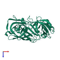 PDB entry 5p08 coloured by chain, top view.