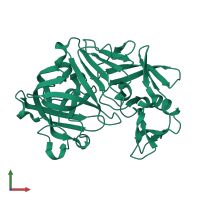 PDB entry 5p0c coloured by chain, front view.
