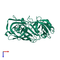 PDB entry 5p12 coloured by chain, top view.