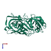 PDB entry 5p1t coloured by chain, top view.
