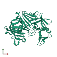 PDB entry 5p1w coloured by chain, front view.