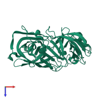 PDB entry 5p1w coloured by chain, top view.