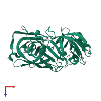 PDB entry 5p1x coloured by chain, top view.