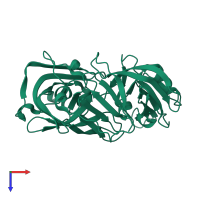 PDB entry 5p1y coloured by chain, top view.