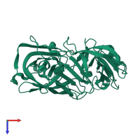 PDB entry 5p20 coloured by chain, top view.