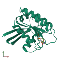 PDB entry 5p21 coloured by chain, front view.