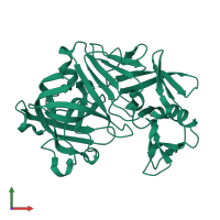 PDB entry 5p22 coloured by chain, front view.