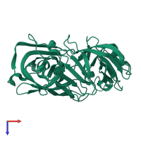 PDB entry 5p25 coloured by chain, top view.