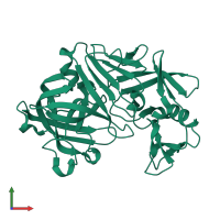 PDB entry 5p26 coloured by chain, front view.