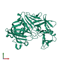 PDB entry 5p28 coloured by chain, front view.