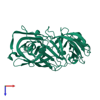 PDB entry 5p2c coloured by chain, top view.