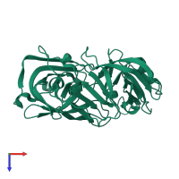 PDB entry 5p2g coloured by chain, top view.