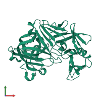 PDB entry 5p2i coloured by chain, front view.