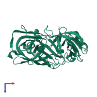 PDB entry 5p2n coloured by chain, top view.