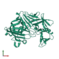 PDB entry 5p2v coloured by chain, front view.