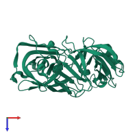 PDB entry 5p2v coloured by chain, top view.