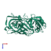 PDB entry 5p30 coloured by chain, top view.