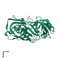 PDB entry 5p31 coloured by chain, top view.