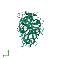 PDB entry 5p34 coloured by chain, side view.