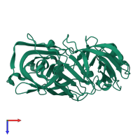 PDB entry 5p35 coloured by chain, top view.