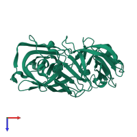 PDB entry 5p3b coloured by chain, top view.