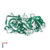 PDB entry 5p3h coloured by chain, top view.