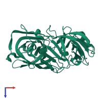 PDB entry 5p3o coloured by chain, top view.