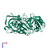 PDB entry 5p3q coloured by chain, top view.