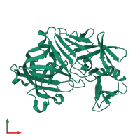 PDB entry 5p3s coloured by chain, front view.