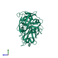 PDB entry 5p3y coloured by chain, side view.