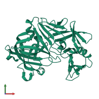 PDB entry 5p42 coloured by chain, front view.