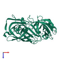 PDB entry 5p42 coloured by chain, top view.