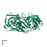 PDB entry 5p46 coloured by chain, top view.