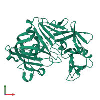 PDB entry 5p49 coloured by chain, front view.