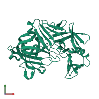 PDB entry 5p4i coloured by chain, front view.
