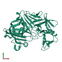 PDB entry 5p4m coloured by chain, front view.