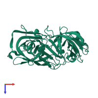 PDB entry 5p4q coloured by chain, top view.