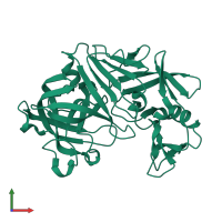 PDB entry 5p4t coloured by chain, front view.
