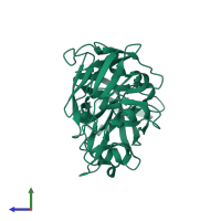 PDB entry 5p4y coloured by chain, side view.