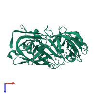 PDB entry 5p4y coloured by chain, top view.