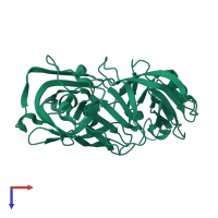 PDB entry 5p51 coloured by chain, top view.