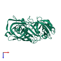 PDB entry 5p57 coloured by chain, top view.