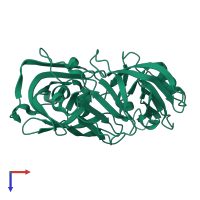 PDB entry 5p59 coloured by chain, top view.