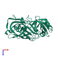 PDB entry 5p5g coloured by chain, top view.