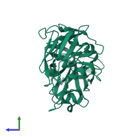 PDB entry 5p5l coloured by chain, side view.